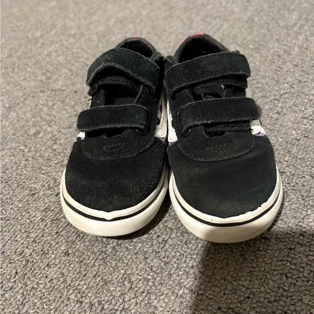 Vans Black and White Velcro Sneakers